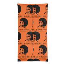 Tour de cou HELMETANDLAUGHINGSKULL orange logo noir