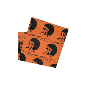 Tour de cou HELMETANDLAUGHINGSKULL orange logo noir