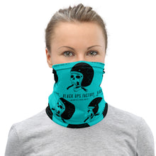 Tour de cou HELMETANDLAUGHINGSKULL turquoise logo noir