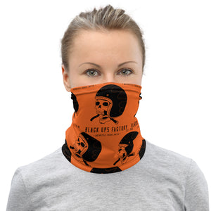 Tour de cou HELMETANDLAUGHINGSKULL orange logo noir