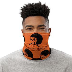 Tour de cou HELMETANDLAUGHINGSKULL orange logo noir