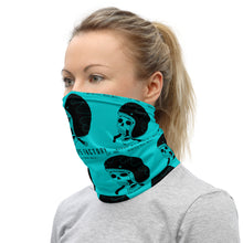 Tour de cou HELMETANDLAUGHINGSKULL turquoise logo noir