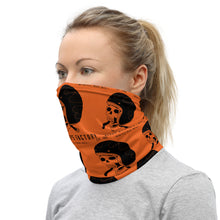 Tour de cou HELMETANDLAUGHINGSKULL orange logo noir