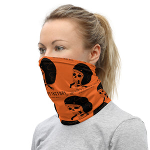 Tour de cou HELMETANDLAUGHINGSKULL orange logo noir