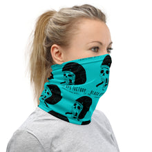 Tour de cou HELMETANDLAUGHINGSKULL turquoise logo noir