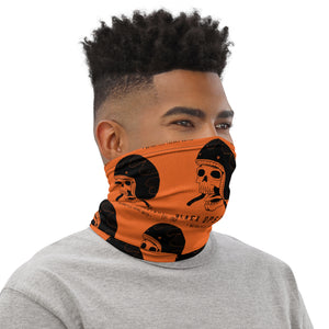 Tour de cou HELMETANDLAUGHINGSKULL orange logo noir