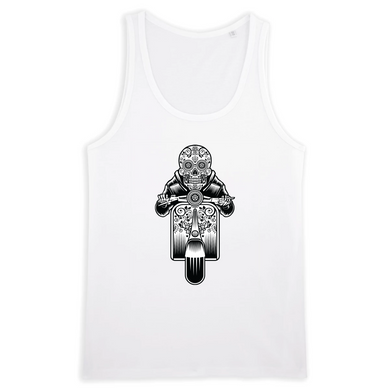 SUGAR SKULL VESPA DARK TANK TOP BIO HOMME