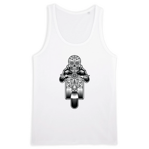 SUGAR SKULL VESPA DARK TANK TOP BIO HOMME