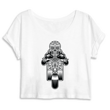 SUGAR SKULL VESPA DARK CROP TOP BIO FEMME