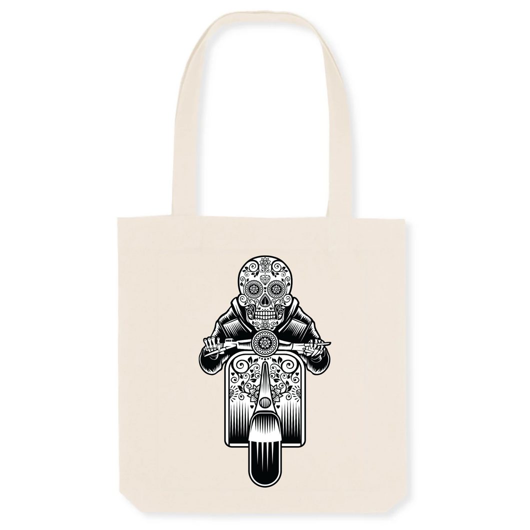 SUGAR SKULL VESPA DARK BIO TOTE BAG