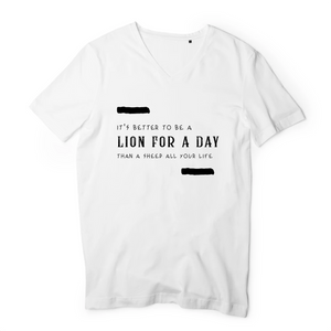 LION FOR A DAY  T-SHIRT BIO HOMME COL V LOGO NOIR