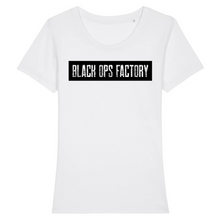 BLACK OPS FACTORY DESIGN WHITEONBLACK T-SHIRT FEMME BIO