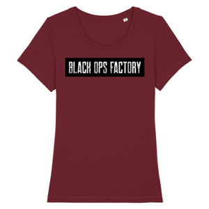 BLACK OPS FACTORY DESIGN WHITEONBLACK T-SHIRT FEMME BIO