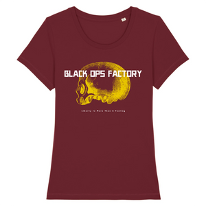 SKULL01 - BLACK OPS FACTORY DESIGN - T-SHIRT BIO FEMME