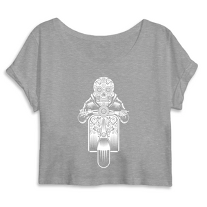 SUGAR SKULL VESPA CLEAR CROP TOP BIO FEMME