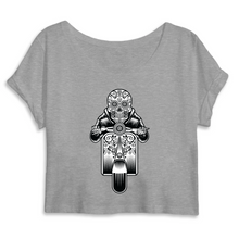 SUGAR SKULL VESPA DARK CROP TOP BIO FEMME