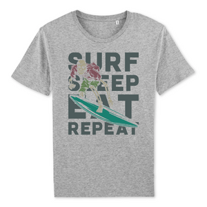 SURF SLEEP EAT REPEAT T-SHIRT BIO HOMME