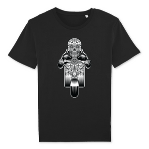 SUGAR SKULL VESPA DARK T-SHIRT BIO HOMME