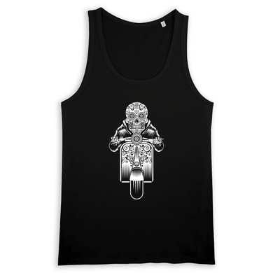 SUGAR SKULL VESPA CLEAR TANK TOP BIO HOMME