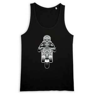 SUGAR SKULL VESPA DARK TANK TOP BIO HOMME