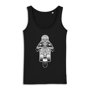 SUGAR SKULL VESPA CLEAR TANK TOP BIO FEMME