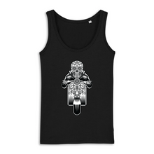 SUGAR SKULL VESPA DARK TANK TOP BIO FEMME