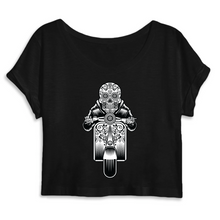 SUGAR SKULL VESPA DARK CROP TOP BIO FEMME