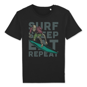 SURF SLEEP EAT REPEAT T-SHIRT BIO HOMME