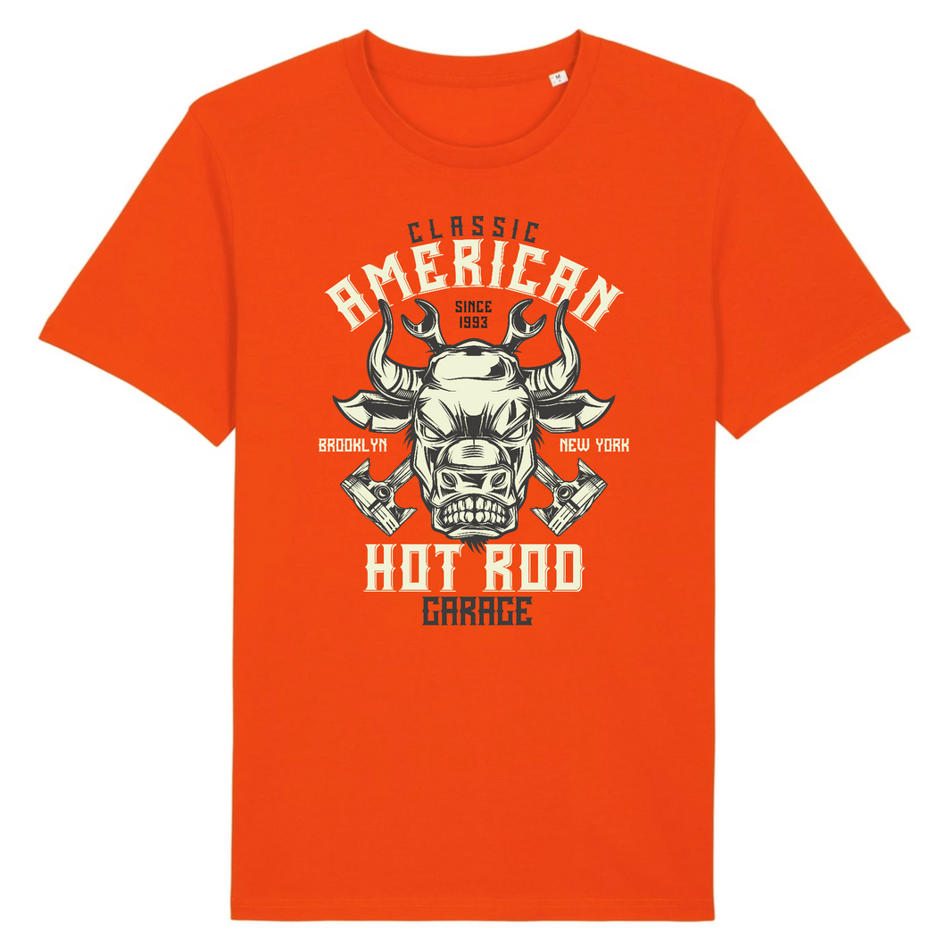 AMERICAN HOT ROD GARAGE T-SHIRT BIO HOMME