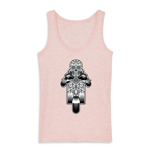 SUGAR SKULL VESPA DARK TANK TOP BIO FEMME