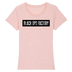 BLACK OPS FACTORY DESIGN WHITEONBLACK T-SHIRT FEMME BIO