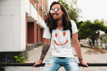 BREATHE AND SMILE T-SHIRT HOMME BIO COL V LOGO ORANGENOIR